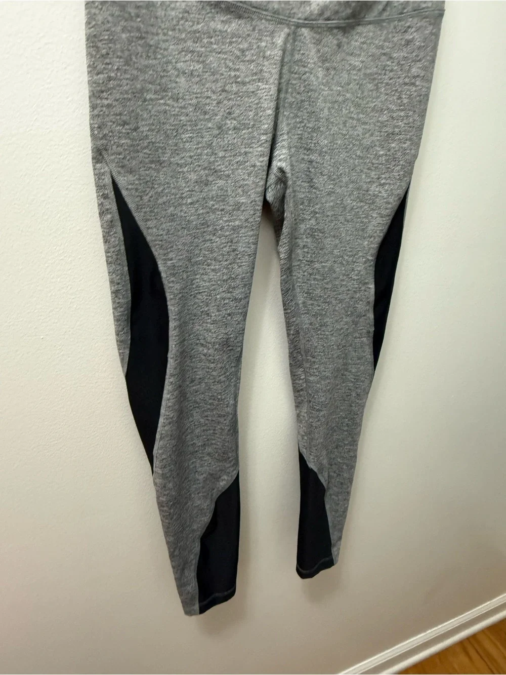 Nike Grey Heather Leggings with Black Accent Panels